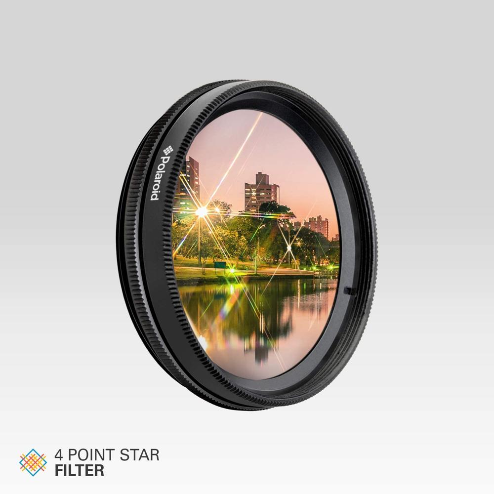 Polaroid, PLFILST458, Filtro de Estrella giratorio de 4 puntos, para